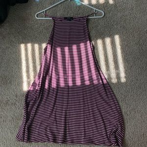 tank top maroon and white striped dress